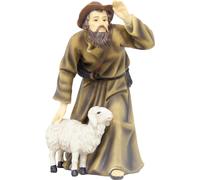 FADEDA Berger avec mouton / Hauteur:19 cm / peint à la main / figurines de crèche détaillées - Noël Table Décoration Accessoires de crèche
