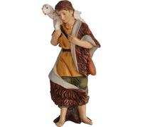 FADEDA Berger avec mouton sur l'épaule / hauteur : 14 cm / peint à la main / figurines de crèche détaillées - Décoration de table de Noël