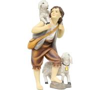 FADEDA Berger avec moutons - Hauteur : 7 cm - Peinte à la main - Figurines de crèche détaillées - Décoration de table de Noël