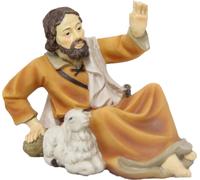 FADEDA Berger couché avec mouton / hauteur:11 cm / peint à la main / figurines de crèche détaillées - Noël Table Décoration Accessoires de crèche