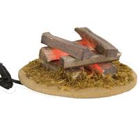 FADEDA Bûcher sans chaudière, LED / hauteur:3 cm / peint à la main / figurines de crèche détaillées - Noël Table Décoration Accessoires de crèche