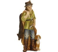 FADEDA Chasseur avec chien et proie / Hauteur:11 cm / peint à la main / figurines de crèche très détaillées - Noël Table Décoration Accessoires de crèche