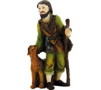 FADEDA Chasseur avec chien / hauteur:11 cm / peint à la main / figurines de crèche détaillées - Noël Table Décoration Accessoires de crèche