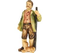 FADEDA Chasseur avec chien - Hauteur : 12 cm - Peinte à la main - Figurines de crèche détaillées - Décoration de table de Noël