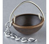 FADEDA Chaudière en cuivre avec chaîne, LxlxH en mm : 10x10x15. Pour crèches, miniatures, hobby et modélisme, accessoires pour maisons de poupées et trains miniatures.