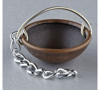 FADEDA Chaudière en cuivre avec chaîne, LxlxH en mm : 15x15x30. Pour crèches, miniatures, hobby et modélisme, accessoires pour maisons de poupées et trains miniatures.