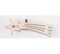 FADEDA Comète en bois gravé au laser, LxlxH en mm : 65x15x40. Pour les crèches, les miniatures, les loisirs et le modélisme, les accessoires de maisons de poupées et les trains miniatures.