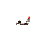 FADEDA Douille d'éclairage + 2 drapeaux rouges, LxlxH en mm : 250x5x5. Pour crèches, miniatures, hobby et modélisme, accessoires pour maisons de poupées et trains miniatures.