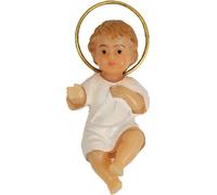 FADEDA Enfant Jésus avec robe et auréole / Hauteur:4 cm / peint à la main / Figurines de crèche détaillées - Noël Table Décoration Accessoires de crèche