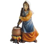 FADEDA Femme au feu - Hauteur : 7 cm - Peinte à la main - Figurines de crèche détaillées - Décoration de table de Noël - Accessoires de crèche