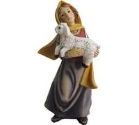 FADEDA Femme avec agneau / Hauteur:11 cm / peint à la main / Figurines de crèche détaillées - Noël Table Décoration Accessoires de crèche