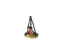 FADEDA Feu de camp avec LED de scintillement et fonction minuterie, pile incluse, LxlxH en mm : 95x95x130. Pour crèches, miniatures, loisirs et modélisme, accessoires pour maisons de poupées et trains