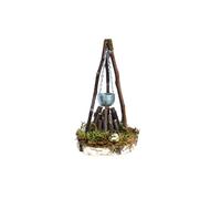 FADEDA Feu de camp avec LED, LxlxH en mm : 110x110x180. Pour les crèches, les miniatures, les loisirs et le modélisme, les accessoires de maisons de poupées et les trains miniatures.