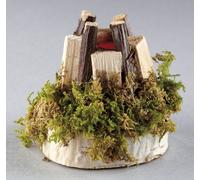 FADEDA Feu de camp avec lumière vacillante, LxlxH en mm : 40x40x45. Pour les crèches, les miniatures, les loisirs et le modélisme, les accessoires de maisons de poupées et les trains miniatures.