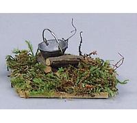 FADEDA Feu de camp petit, LxlxH en mm : 50x50x40. Pour les crèches, les miniatures, les loisirs et le modélisme, les accessoires de maisons de poupées et les trains miniatures.
