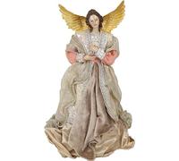 FADEDA Figurine représentant un ange portant une robe en tissu Rose/Hauteur : 35 cm Peint à la main Figurines de crèche de Noël Décoration de table de Noël