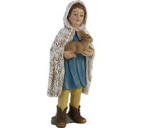 FADEDA Garçon berger avec lapin / hauteur:11 cm / peint à la main / figurines de crèche détaillées - Noël Table Décoration Accessoires de crèche
