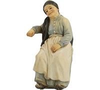 FADEDA Grand-mère assise / Hauteur : 9 cm / Peint à la main / Figurines de crèche détaillées - Décoration de table de Noël Accessoires de crèche