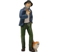 FADEDA Grand-père et son chien / Hauteur : 10 cm / Peint à la main / Figurines de crèche détaillées - Noël Table Décoration Accessoires de crèche