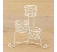 FADEDA Jardinière 3 étages mini, blanche / hauteur:9 cm / peinte à la main / figurines de crèche détaillées - Noël Table Décoration Crèche Accessoires