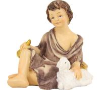 FADEDA JOK : Berger assis avec corne / hauteur:10 cm / peint à la main / figurines de crèche détaillées - Noël Table Décoration Accessoires de crèche