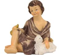 FADEDA JOK : Berger assis avec corne / hauteur:12 cm / peint à la main / figurines de crèche détaillées - Noël Table Décoration Accessoires de crèche