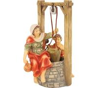 FADEDA Jok: Fontaine avec servante et enfant, 13 cm, peinte à la main, figurines de crèche détaillées, accessoires de décoration de table de Noël