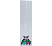 FADEDA Lampe à suspendre avec abat-jour Tiffany multicolore, LxlxH en mm : 20x20x25. Pour crèches, miniatures, hobby et modélisme, accessoires pour maisons de poupées et trains miniatures.