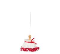 FADEDA Lampe à suspendre tissu et bordure florale rouge, LxlxH en mm : 50x50x55. Pour crèches, miniatures, hobby et modélisme, accessoires pour maisons de poupées et trains miniatures.