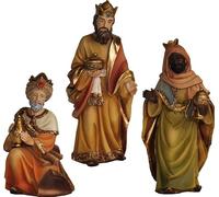 FADEDA Lot de 3 figurines représentant trois rois - Hauteur : 11 cm - Peintes à la main - Décoration de table de Noël