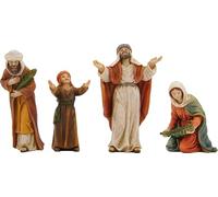 FADEDA Lot de 4 figurines de la passion : extension d'emménagement/hauteur : 13 cm/peintes à la main Figurines de crèche de Noël Décoration de table de Noël Accessoires de crèche