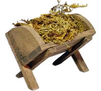 FADEDA Mangeoire avec mousse / hauteur:6 cm / peint à la main / figurines de crèche détaillées - Noël Table Décoration Accessoires de crèche