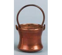 FADEDA Marmite en cuivre avec anse conique, LxlxH en mm : 15x15x20. Pour crèches, miniatures, hobby et modélisme, accessoires pour maisons de poupées et trains miniatures.