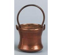 FADEDA Marmite en cuivre avec chaîne conique, LxlxH en mm : 10x10x15. Pour crèches, miniatures, hobby et modélisme, accessoires pour maisons de poupées et trains miniatures.