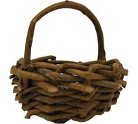 FADEDA Panier à bois foncé, tressé avec anse / hauteur:8,5 cm / peint à la main / figurines de crèche détaillées - Noël Table Décoration Accessoires de crèche