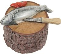 FADEDA Poisson sur un bâton / Hauteur:4 cm / peint à la main / Figurines de crèche détaillées - Noël Table Décoration Accessoires de crèche