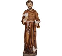 FADEDA Saint François avec colombes / hauteur:40 cm / peint à la main / figurines de crèche détaillées - Noël Table Décoration Accessoires de crèche