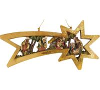 FADEDA Sainte Famille en étoile, avec pendentif / hauteur:24 cm / peint à la main / figurines de crèche très détaillées - Noël Table Décoration Accessoires de crèche