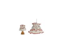 FADEDA Set de lampes fleuries LED, lampe à suspendre et lampe de table avec abat-jour en tissu lxlxH en mm : 50x50x55. Pour crèches, miniatures, hobby et modélisme, accessoires pour maisons de poupées
