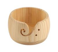 Faderr Bol à tricoter en bambou, organisateur de tissage en bois pour la maison, le crochet et le tricot, 15 x 8 cm