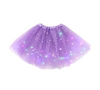 Faderr Jupe tutu classique en tulle pour fille avec lumières LED pour fête d'anniversaire, fête costumée (violet clair), violet clair, One Size