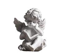 Faderr Statuette d'ange en Forme d'ailes de chérubin - Figurine Miniature résine Statue Gardien Jardin Décoration commémorative pour la Maison/fête/Cadeau (Blanc/Type A), Taille Unique