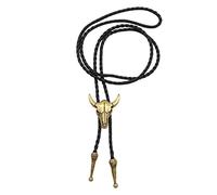 Faderr Western Texas Longhorn Buffalo Steer Cravate en cuir de vache Rodéo Bolo Unisexe Réglable Solide (Bronze)