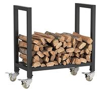 Fadiadem Support à bûches de Bois de Chauffage, empileur de Stockage de Piles de Bois, Porte-bûches de cheminée avec Roues, Porte-Bois de Chauffage, Chariot à bûches pour intérieur/extérieur