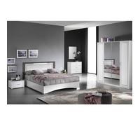 FADILY - Chambre Complète 160x200 avec Armoire 4 Portes -