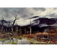 FADISA Art Sur Toile Photo D'Art D'Affiche De célèbres tableaux Paysage désolé dans le brouillard par Peter Graham pour la décoration du salon 60x90cm