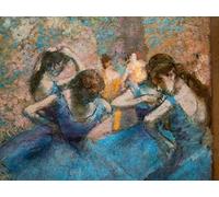 FADISA Murales En Toile Tableau Photo Sur Toile De célèbres tableaux Danseuses bleues d'Edgar Degas pour les décorations pour la maison 60x90cm