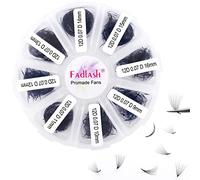 FADLASH 1000pcs Extension Cils Volume Russe Prefait 12D 0.07mm D Curl Mix 9-16mm Faux Cils Individuel Cluster Lashes en Soie Ventilateur aux Débutants Professionnels DIY