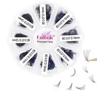 FADLASH 1000pcs Extension Cils Volume Russe Prefait 8D 0.07mm D Curl Mix 9-16mm Faux Cils Individuel Cluster Lashes en Soie Ventilateur aux Débutants Professionnels DIY
