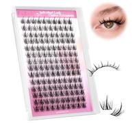 FADLASH 140pcs Extension Cils Naturel 0.07mm D Curl Faux Cluster Lashes 14 Rangs Faux Cils Individuels DIY Applicato À Appliquer À La Maison(SBQ)